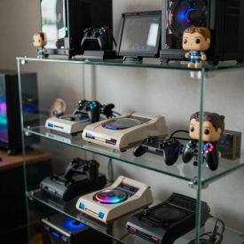 Gaming gear display shelf